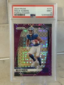 2024 Panini Prizm - Rookies Malik Nabers #370 Purple Power Prizm /49 (RC) PSA 9 - Bild 1 von 2