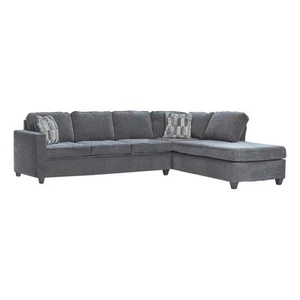 Coaster Mccord 2-piece Chenille Upholstered Cushion Back Sectional Dark Gray - Picture 1 of 5