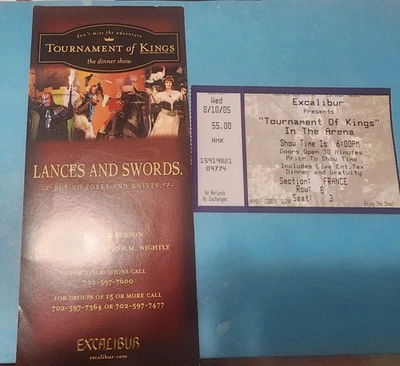 2005 Las Vegas Excalibur Tournament of Kings Ticket Stub and Flyer France  3 - Image 1 of 4