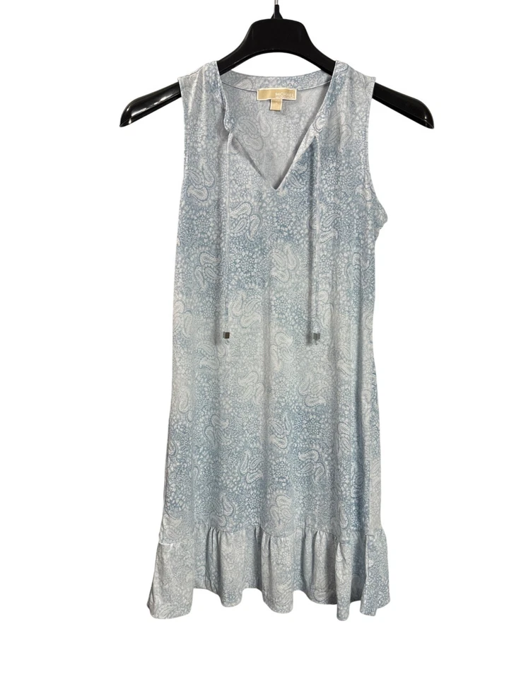 Michael Michael Kors Sleeveless Paisley Ruffle Hem Dress S Sheath Above Knee - Image 1 of 3