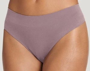 JOCKEY Women’s Ribbed Thong Underwear Panty Nylon Blend Brown Size Small S - Picture 1 of 3
