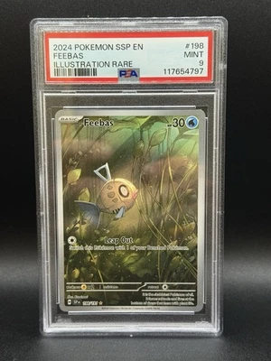 2024 Pokemon Feebas 198/191 Sv08: Surging Sparks Holo- PSA 9 - Image 1 of 3