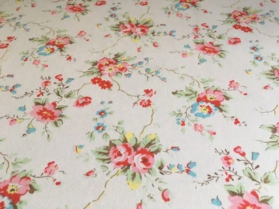 50cm x 50cm Square Cath Kidston Summer Blossom Cotton Duck New Fabric Floral - Image 1 of 4