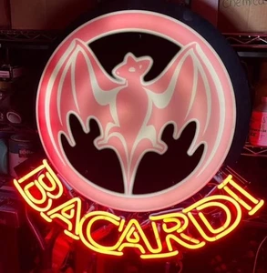 Bacardi Rum Bat Vivid LED Neon Sign Light Lamp Rare - Picture 1 of 1