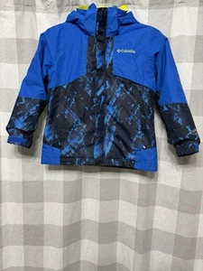 Columbia Interchange Boys 3-n-1 Snow Ski Blue Camo Waterproof Jacket Size XS 6/7 - Picture 1 of 18