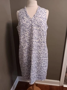Tommy Bahama Damen Rüschen V-Ausschnitt 100 % Leinen Kleid 100 % Baumwolle Futter Größe M - Bild 1 von 9