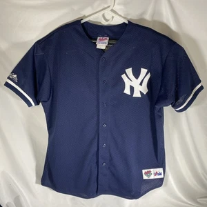 New York Yankees NY Vintage Majestic Diamond Collection Jersey XXL Mesh Blue - Picture 1 of 7