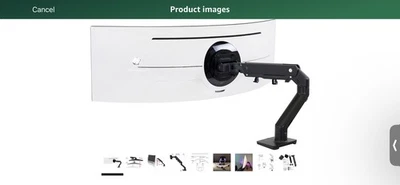 Ergotron 45-647-224 HX Desk Monitor Arm for Displays with HD Pivot - Matte Black - Image 1 of 4