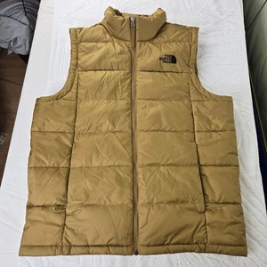 The North Face 550 acolchado clima frío ropa exterior chaleco grande dorado marrón - Imagen 1 de 14