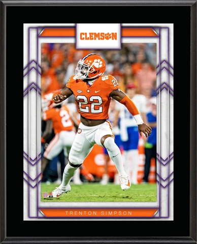 Trenton Simpson Clemson Tigers 10.5" X 13" Sublimated Player Plaque Cover