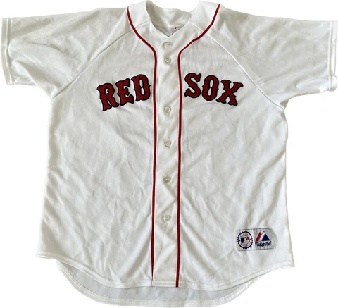 VINTAGE Majestic Curt Schilling Boston Red Sox Large Jersey #38 Sewn Stitched Cover