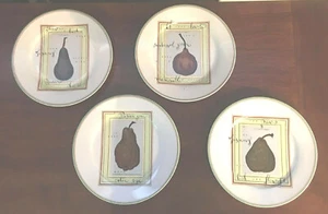 VINTAGE Rosanna Plates 8" THE PEARS OF TUSCANY Porcelain 4-Piece Set - Picture 1 of 7