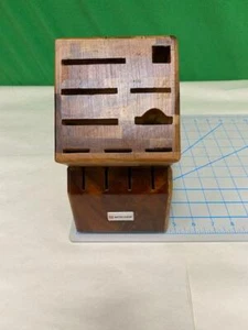 Wusthof Trident Acacia Wood 13 Slot Block Display Unit w/Flaws see Photos - Picture 1 of 4