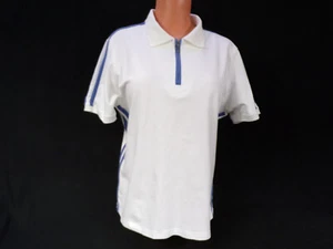 Vintage Izod Stretch Shirt Women XL White SS Cotton Spandex 1/4 Zip Collar F25 - Picture 1 of 9