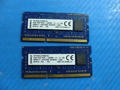HP 15-j011dx Kingston 8GB (2x4GB) PC3L-12800S Memory RAM SO-DIMM HP16D3LS1KBG/4G - Image 1 of 2