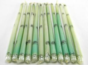 Lot of 12 Vintage Price's Venetian Candles in Avocado/Green 12" Non-Drip 6Hrs 