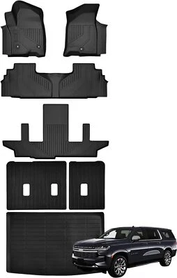 Full Sets Floor Mats for Chevy Chevrolet Suburban/GMC Yukon XL 2024-2021(7 Seat) Foto 1 de 4