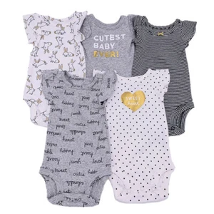 Carter's Baby Girls Infants 5 Pack Flutter Sleeves Bodysuits Set Rompers - Picture 1 of 6