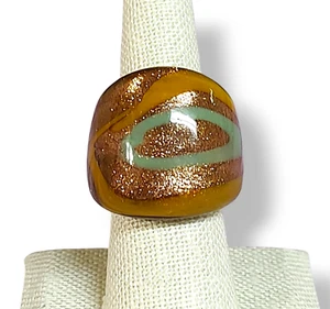 Vintage Style Resin Lucite Dome Ring Size 7.25 Retro - Picture 1 of 11