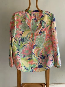 Lily Pulitzer Damen Baumwolle V-Ausschnitt Abstraktes Druck Coverup Mehrfarbig Größe Small - Bild 1 von 4