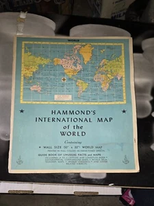 VTG HAMMONDS INTERNATIONAL MAP OF THE WORLD. IN FULL COLOR - Picture 1 of 21