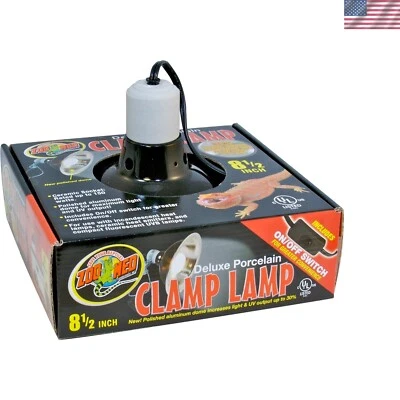 Lámpara abrazadera de porcelana negra duradera 150W - perfecta para calor seguro en terrarios Foto 1 de 3