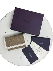 Porte clés Prada vintage toile Jacquard année 2000 - Photo 1/11
