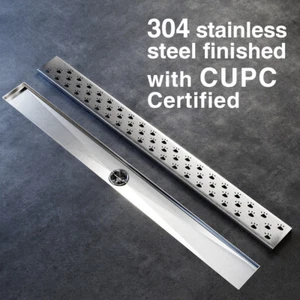 Dawn 32 in. 304 Stainless Steel Rectangle Linear Shower Drains for Bathroom - Picture 1 of 6