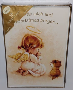 Image Arts Vintage Holiday Christmas Praying Angel kitten Cards 18 Ct NIB - Picture 1 of 7