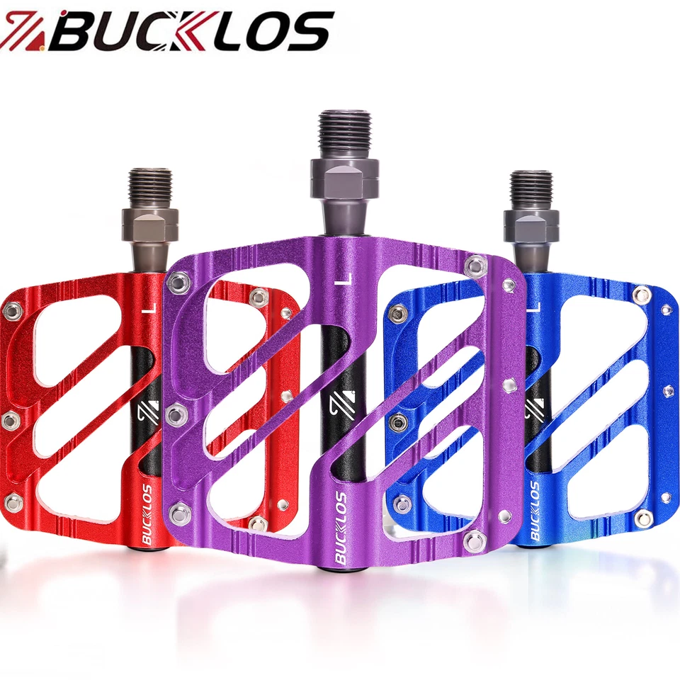 BUCKLOS 3 Rodamientos Pedales Planos/Plataforma Bicicleta de Montaña 9/16" Ajuste Shimano MTB DH Foto 1 de 4
