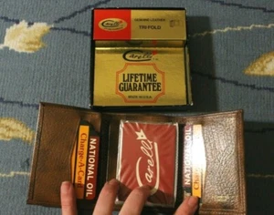 Vintage Carelli Trifold Leder Geldbörse mit Verpackung - Bild 1 von 5
