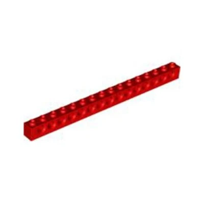 Lego Technic Bricks 8x Bright Red 1x16 Studded Beams {370321} 3703 NEW - Image 1 of 4