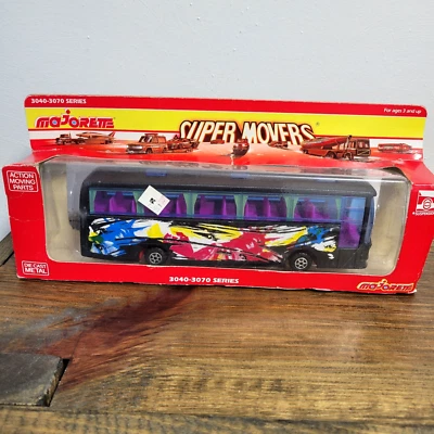 Vintage Majorette SUPER MOVERS Coach Purple Abstract Bus - France - Diecast 3046 - Image 1 of 4
