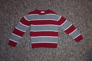 CHILDRENS PLACE SIZE XS (4) SWEATER RED GRAY COTTON BLEND LONG SLEEVE - Picture 1 of 2