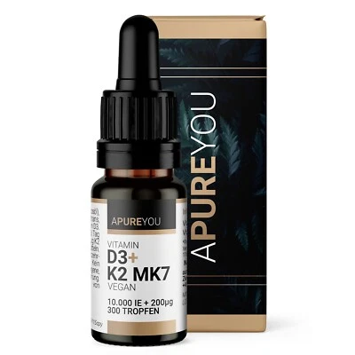 A-PURE-YOU Vitamin D3 + K2 MK7 (all-trans, K2VITAL®) - 10.000 IE + 200µg - 300 Tropfen