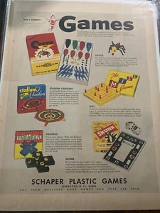 Anuncio de juegos de plástico Schaper 1954 vintage - Imagen 1 de 1