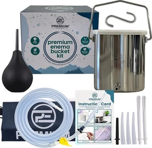 Stainless Steel Coffee Enema Bucket Kit - Reusable Organic Home Colonic Kit - Picture 1 of 9