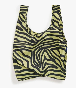 Nuevo con etiquetas Bolso de Mano Baggu Zebra Estándar Reutilizable a Rayas - Raro - Verde Negro, Animal - Imagen 1 de 3