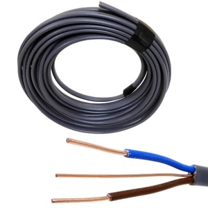 2.5mm Twin and Earth Cable 10m - Flat Grey BASEC 6242Y Ring Mains Socket Wire - Picture 1 of 12