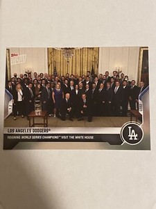 2021 Topps Now 447 Dodgers 2020 World Series Champions Visit White House In Hand