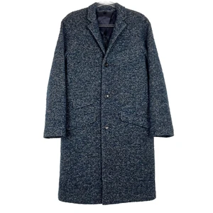 J. Topcoat Crew Ludlow misto lana spina di pesce blu navy grigio giacca taglia 34R - Foto 1 di 13