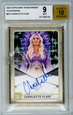 Charlotte Flair 2020 Topps Transcendent WWE Autograph Card 24/25 BGS 9 - Image 1 of 2