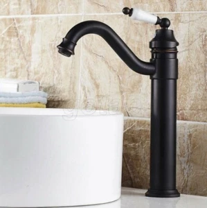 Black Oil Rubbed Bronze Bath/Kitchen Swivel Basin Vessel Sink Faucet Mixer Tap - Picture 1 of 5