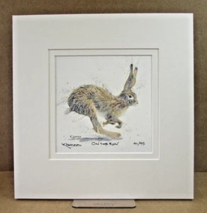 Kay Johns 'On The Run' Hare Signed Hand Embellished Limited Edition Print - Picture 1 of 1