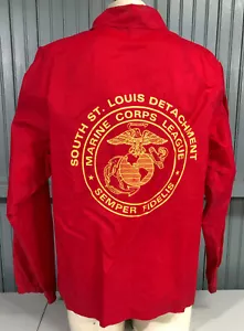 South St. Louis Vintage Marine Corps League Semper Fidelis rot Nylon Windbreaker LG - Bild 1 von 10