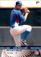 2012 Iowa Cubs Multi-Ad #23 Brooks Raley Uvalde Texas TX Baseball Card