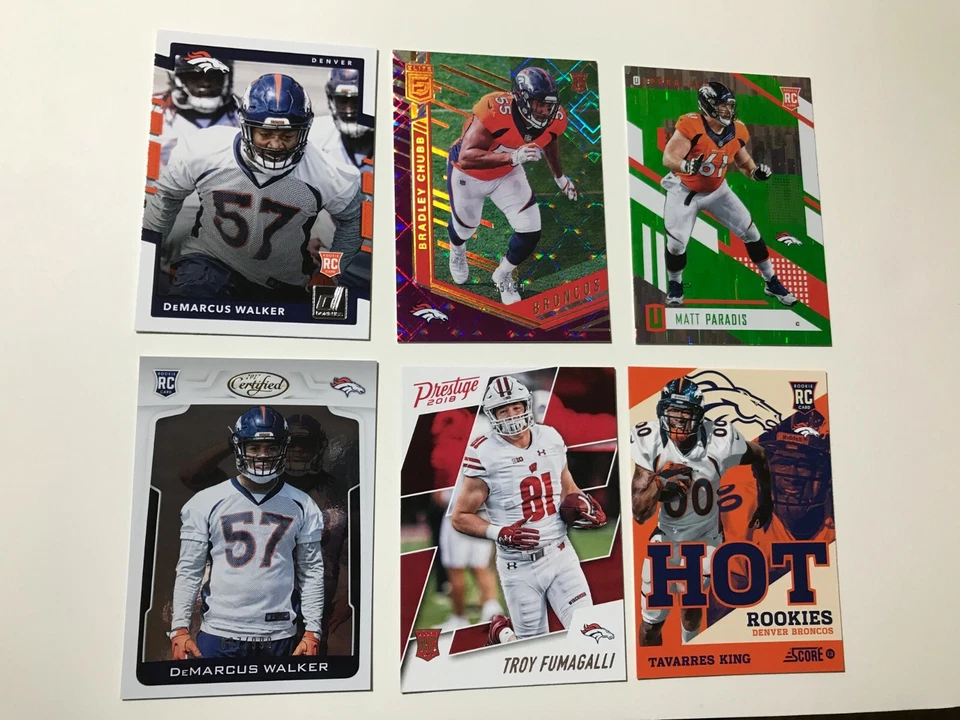 2018 Elite Purple No.190 Bradley Chubb Rookies #35/99 AND 5 BONUS CARDS - Image 1 of 1