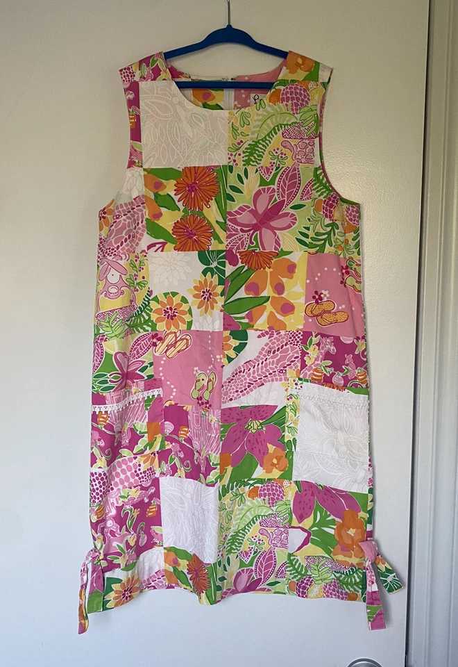 Vestido Lilly Pulitzer Etiqueta Blanca Cambio Patchwork Animal Floral Talla Niñas 16 Foto 1 de 4