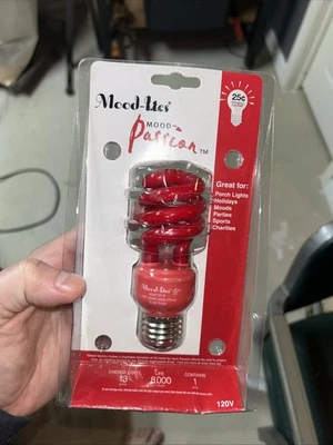 Mood-lites 13W BULB 120V Colored Light Red Energy Party - Xmas bulb - 2013 NOS - Image 1 of 4