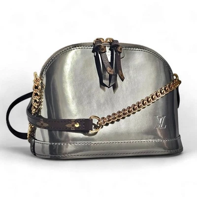 Bolso de hombro LOUIS VUITTON Mini Alma Miroir charol monograma cuero bidireccional plateado Foto 1 de 4